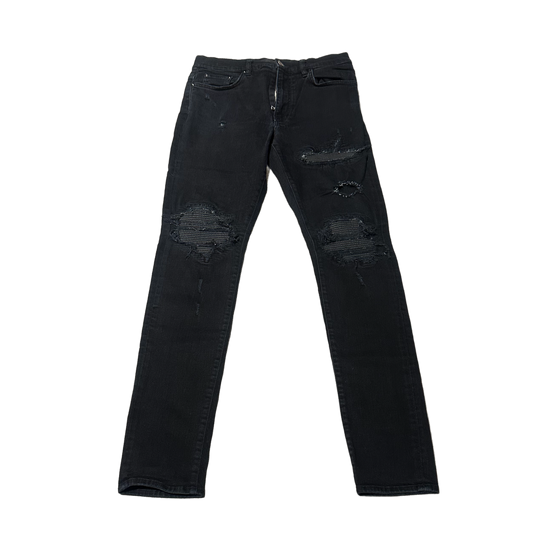 AMIRI 'BLACK' DISTRESSED SKINNY JEANS