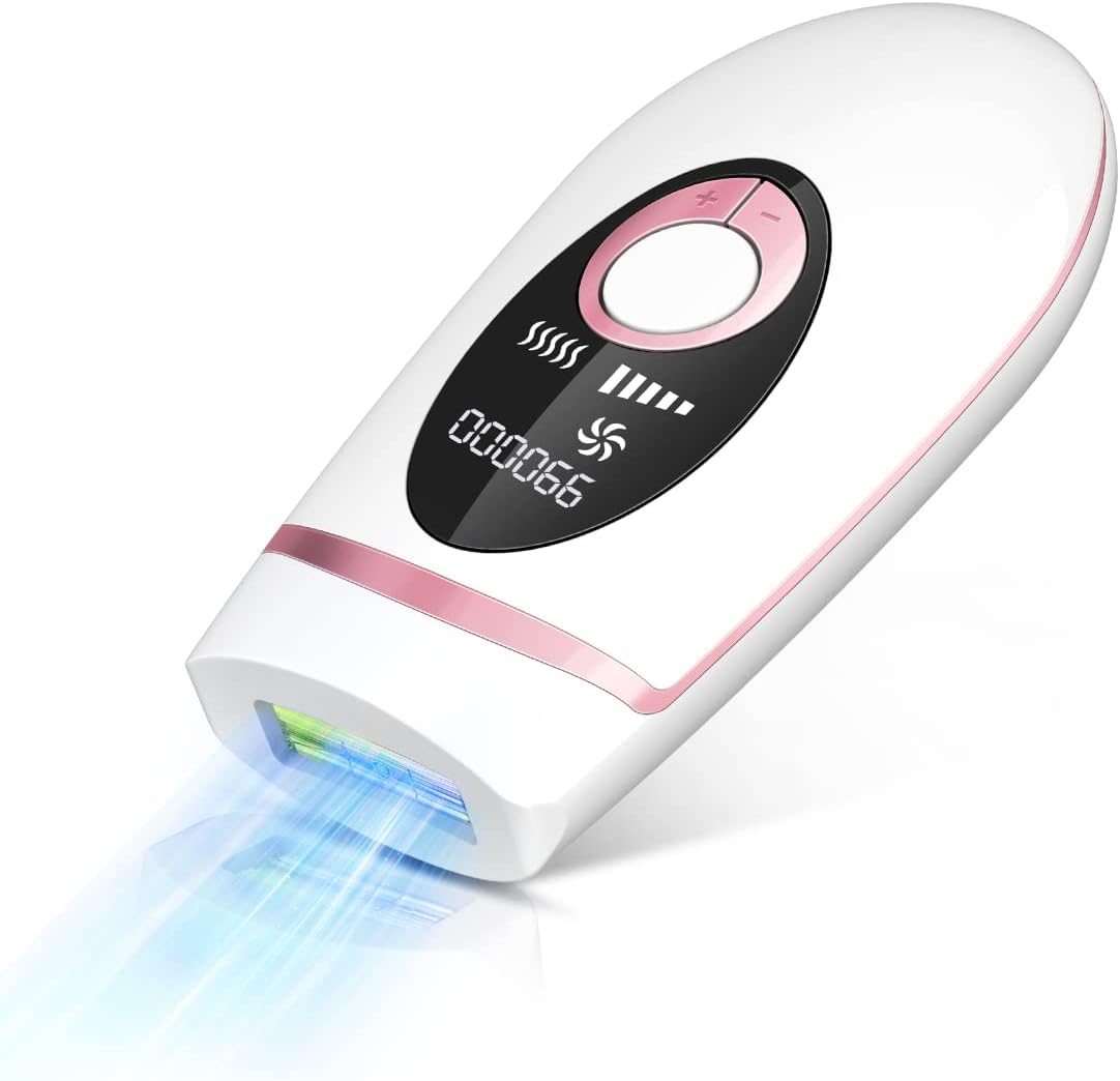 Epilator Salon Grade IPL Light Epilator, Large Epilator, 990,000 Rounds Adjustable, 5 Levels, Manual/Automatic, Women's, Men's, Beard, Face, Armpits, Whole Body, Unisex, Household Epilator, Small,
