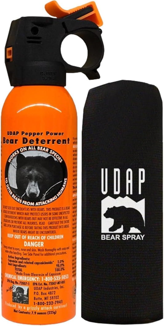 EPA Certified UDAP Bear Spray with Holster (Adopted by U.S. Forest Service) Officially Imported Bear Spray Commercial Use Municipal Introduction Corporate