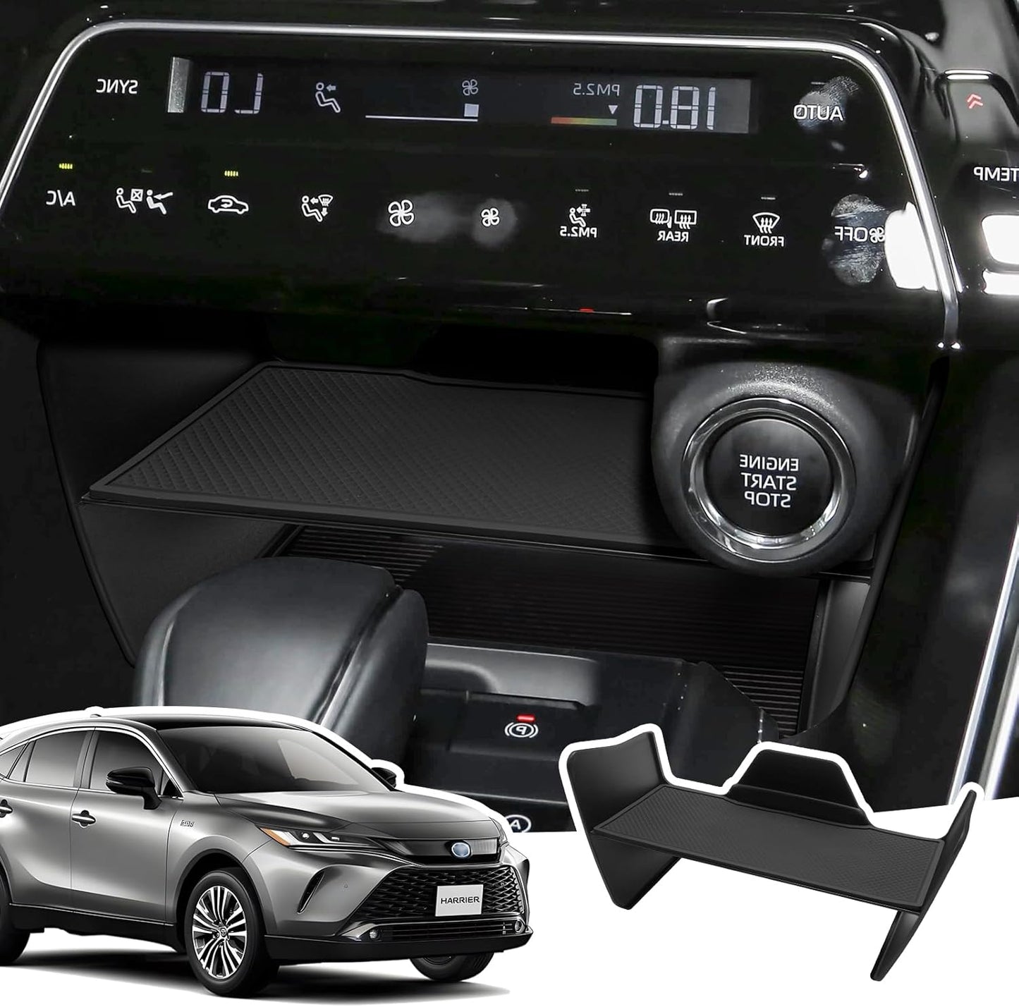 Toyota Harrier 80 Series Console Layered Partition Storage Box, Harrier 80 Series, Center Console Tray, Easy to Install, ABS Material, No Rattling, Small Accessories, Car Storage Box, Harrier