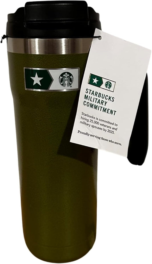 Starbucks Stanley Armed Forces Army Green Vaso Tumbler con Sellado al Vacío 20oz