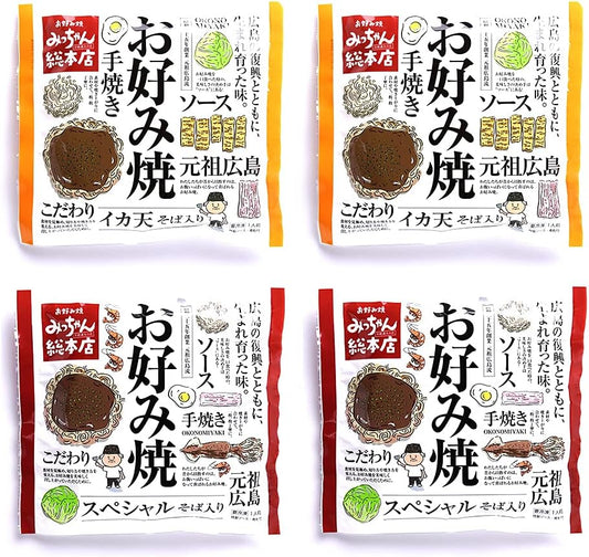 Micchan Souhonstore: Hiroshima Nagoyaki Okayaki, Gift Set, Freezed, Special Grilled Squid, 2 Types, 4 Pieces, Gift, Compare, Frozen Food, Hiroshima Famous
