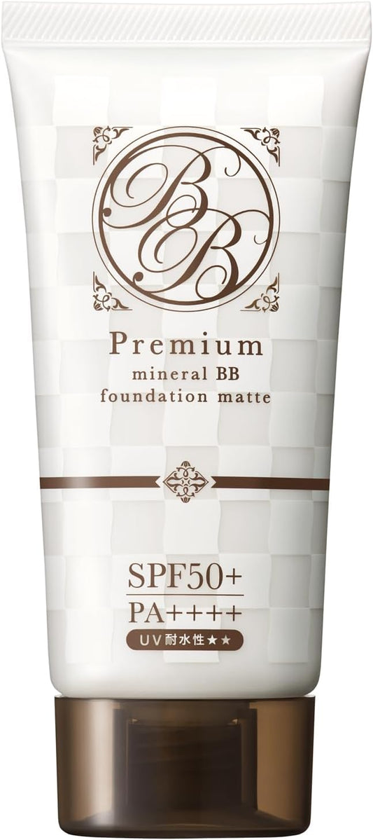 Premium Mineral BB Mat (Matt/BB Foundation/Mineral Foundation/Cream Foundation/UV Base/SPF50+PA+++/Strongest UV Fund/Water Resistant★★/Waterproof/Anti-Breakage/6 in 1 Item/Beautiful Skin/Resistant to