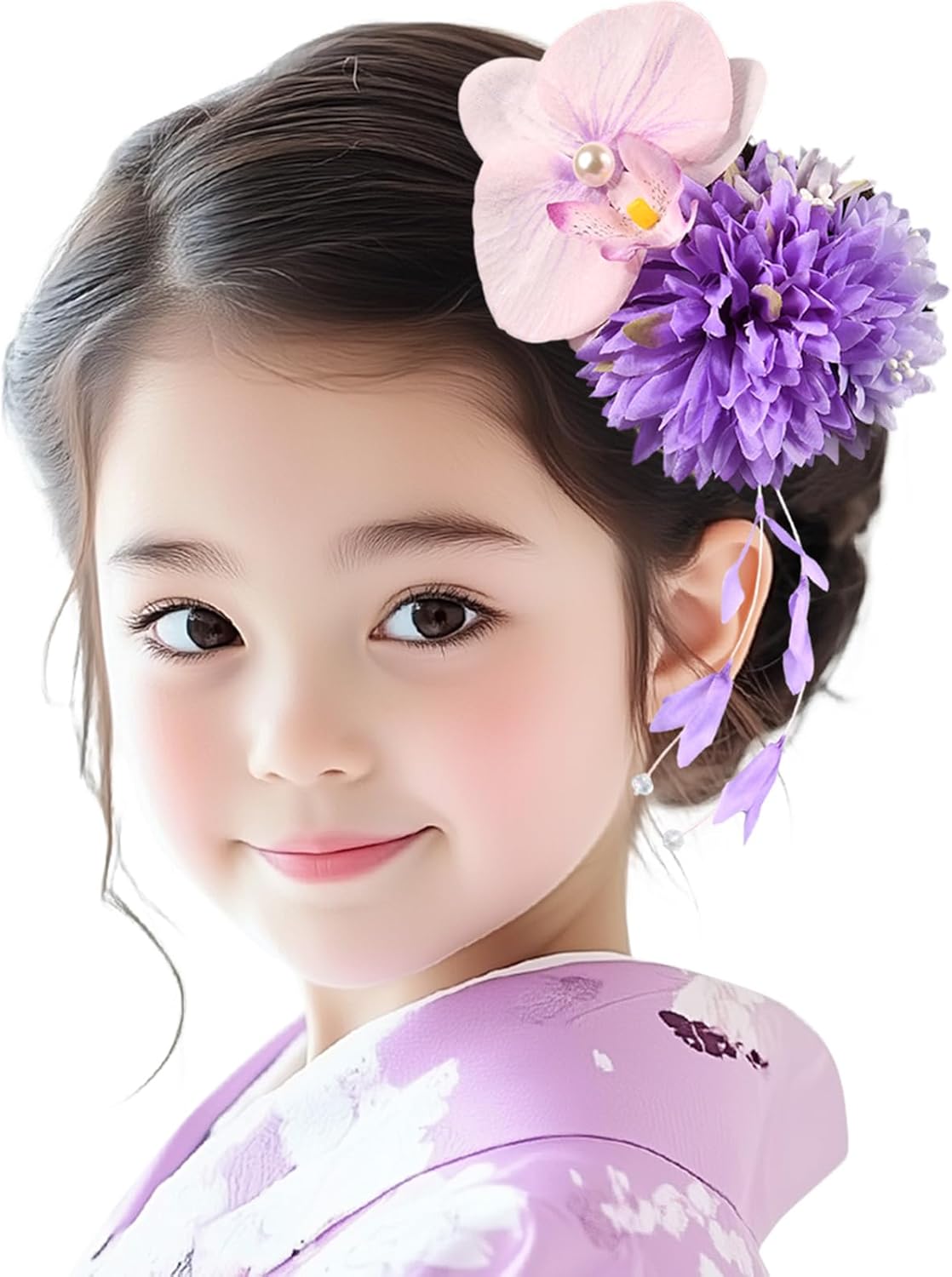 OTAKUMARKET Yukata, Hair Ornament, Children, Flowers, Summer Festival, Fireworks Display, Kimono, Accessories, Phalaenopsis Orchid, Coming of Age Ceremony, Graduation Ceremony, Shichi-Go-San Kimono