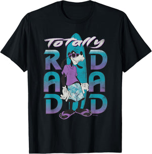 Disney Goofy Totally Rad Dad Father's Day Surfing Distressed Tee Camiseta