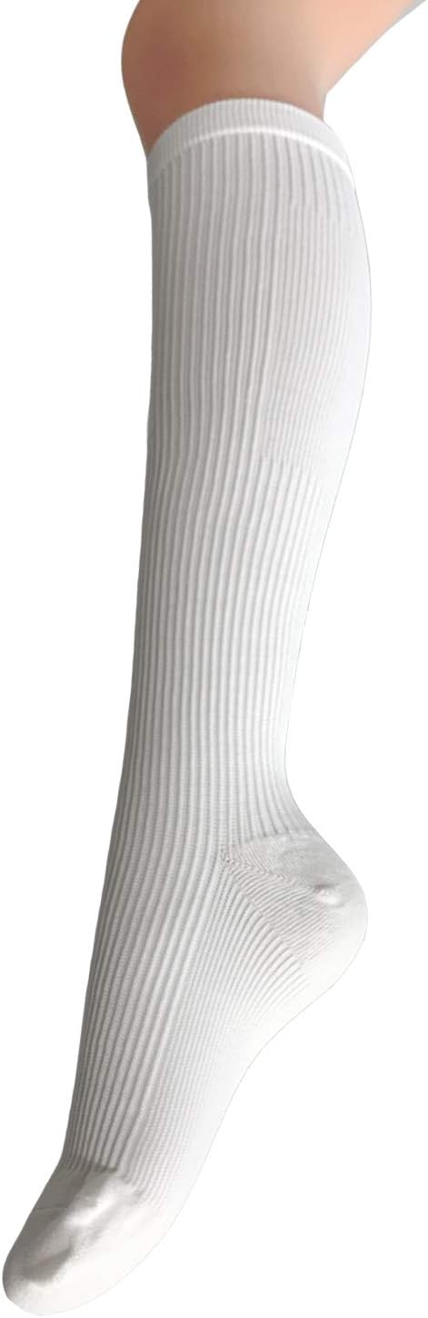 Pool Lemaman Compression Socks, Slim Beauty, Firm, High Pressure, Cotton Blend, High Socks, Made in Japan, Graduated Compression, Sun Knit (White), white