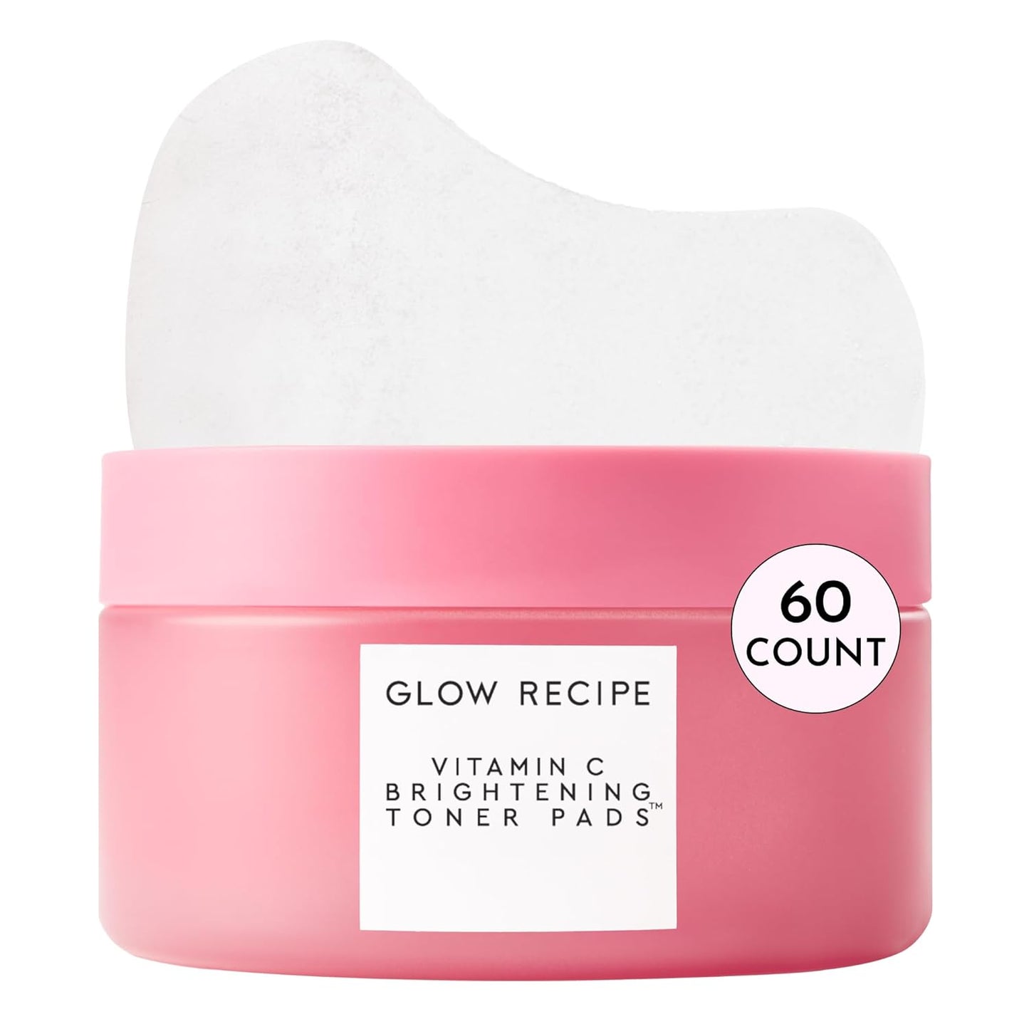 Glow Recipe Almohadillas de tóner iluminadoras de vitamina C – Almohadillas coreanas de vitamina C para ojeras debajo de los ojos y mejillas – Exfoliante facial ligero – Niacinamida, cafeína, guayaba