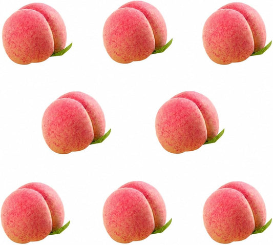 PLEGOOD Peach Food Sample Display Photo Props Fake Set of 8 (Flat Peach)