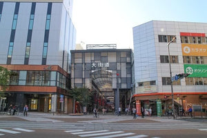 【日本の風景／地名のポストカード】愛媛県松山市 夕方の大街道アーケードの入口とにぎわう周辺の商店 はがき お土産 ハガキ 撮影/MIRO