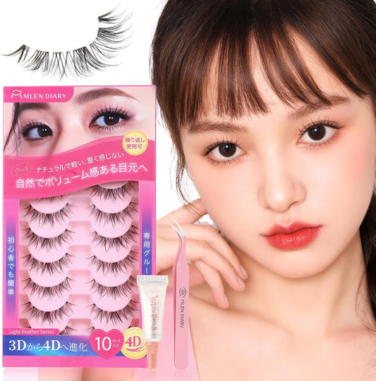 False Eyelashes, Thin Transparent Axis Handmade, Cartoon Type, Top Eyelashes, Popular, Handmade False Eyelashes, Actress Eyelashes, Cosplay Makeup, Clear, Reusable, Thin Makeup, Lifestyle Makeup,
