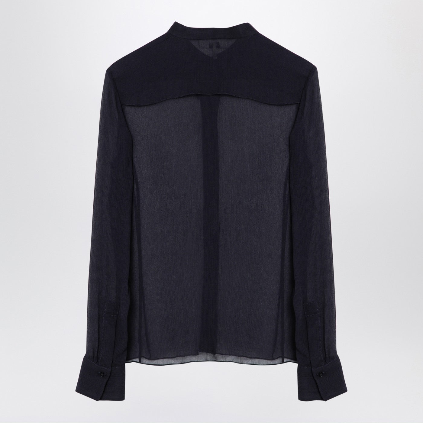 Chloe クロエ透明な青い絹ブラウス - Image 1