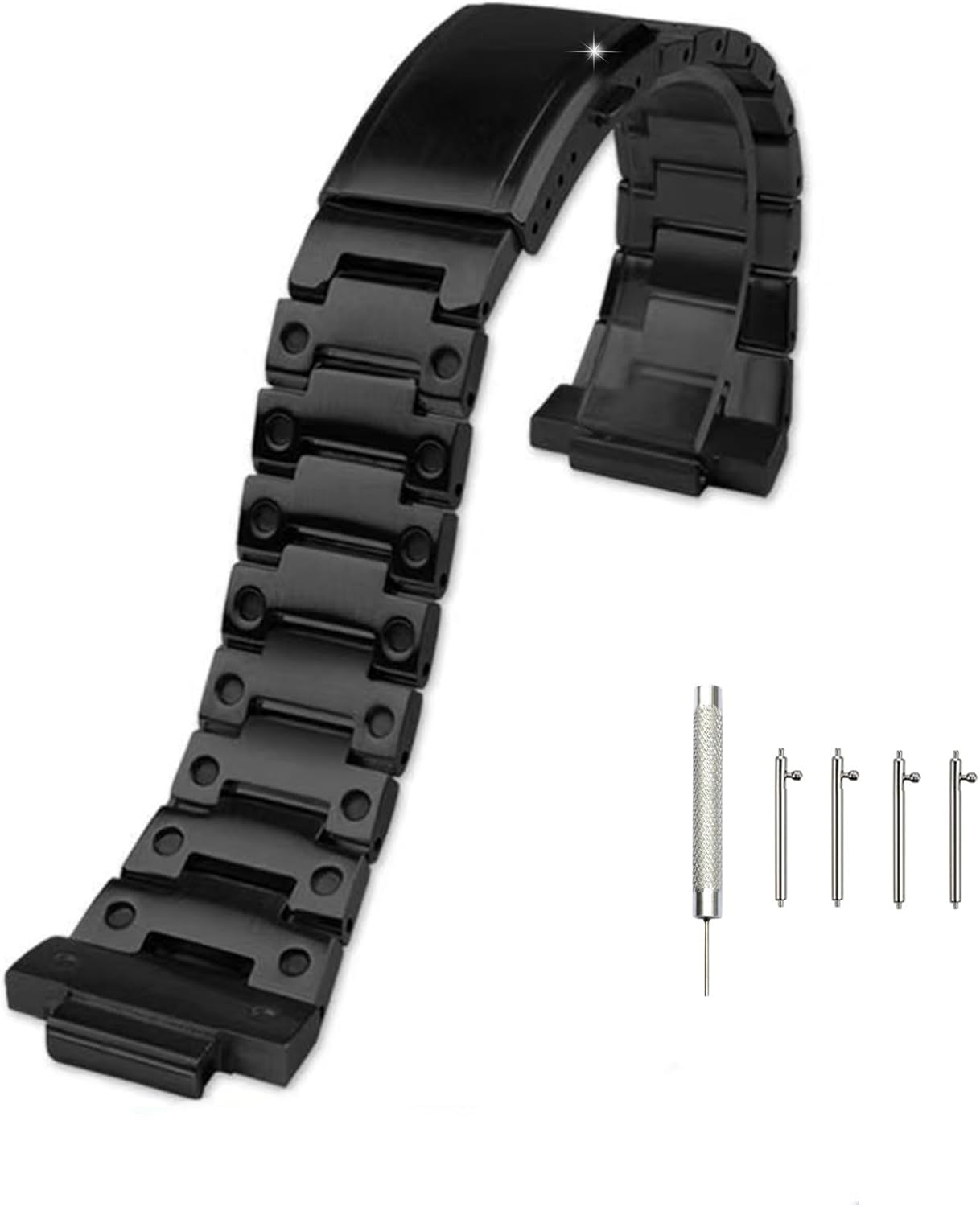 [JUSUTEK] Watch Band Strap Compatible for G-SHOCK G-SHOCK Compatible DW-5600/5000/5035/5025/GW-M5610/B5600/GA110/2100 16MM Wide Custom Stainless Steel Metal Band Waterproof Sweatproof Rustproof Metal