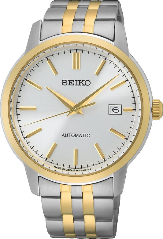 Seiko SRPH92 Automatic Men's Watch, Made in Japan, Silver x Gold Combi, Overseas Model, Silver/Gold, silver/gold, Bracelet Type
