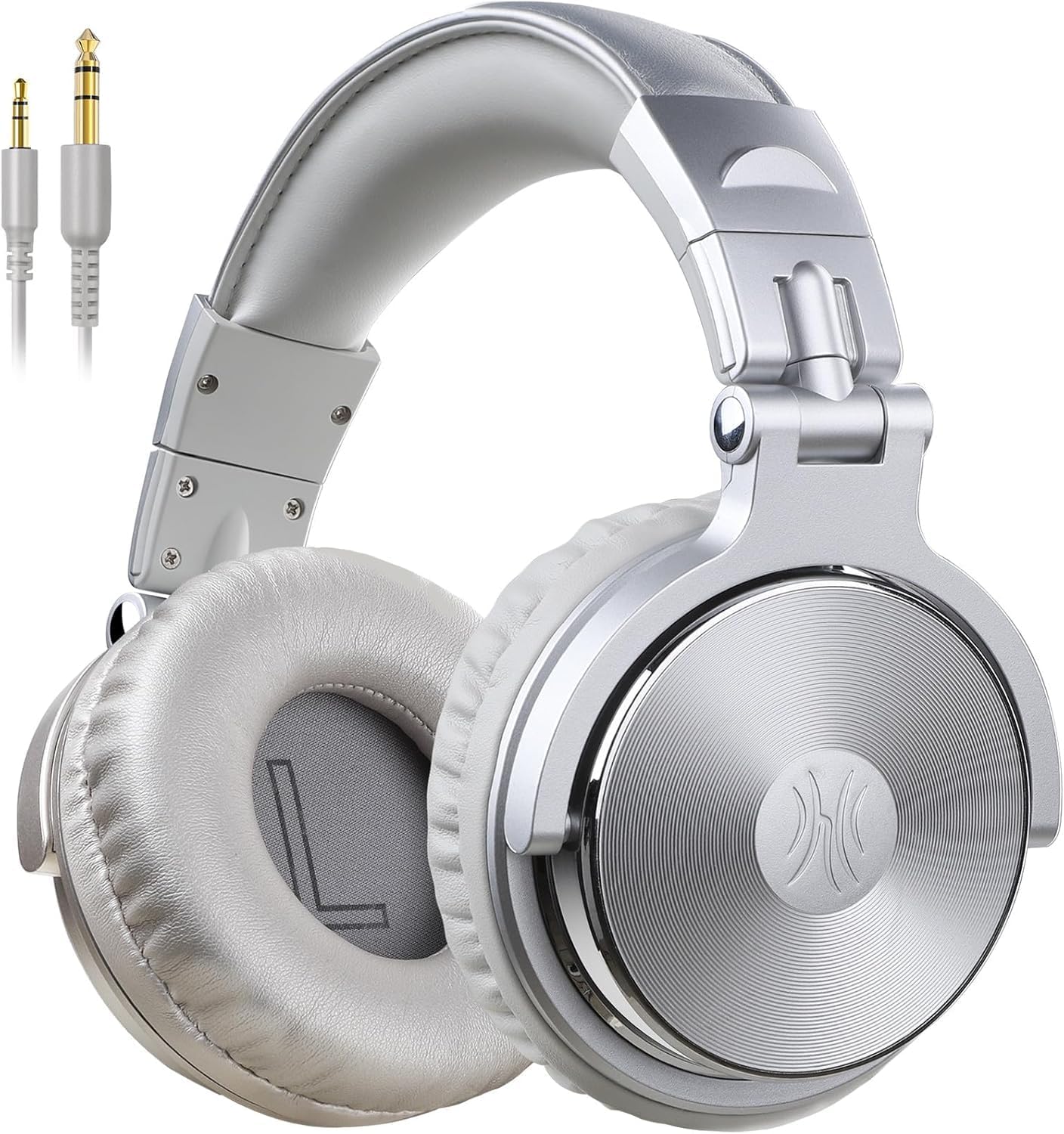 OneOdio Pro 10 Monitor Headphones Wired Enhanced Bass Over-Ear Lightweight 6.35 & 3.5mm Jack Coexistence Single-Ear Monitoring Foldable 1.2m/3m Detachable Cable Included for Instrument Practice