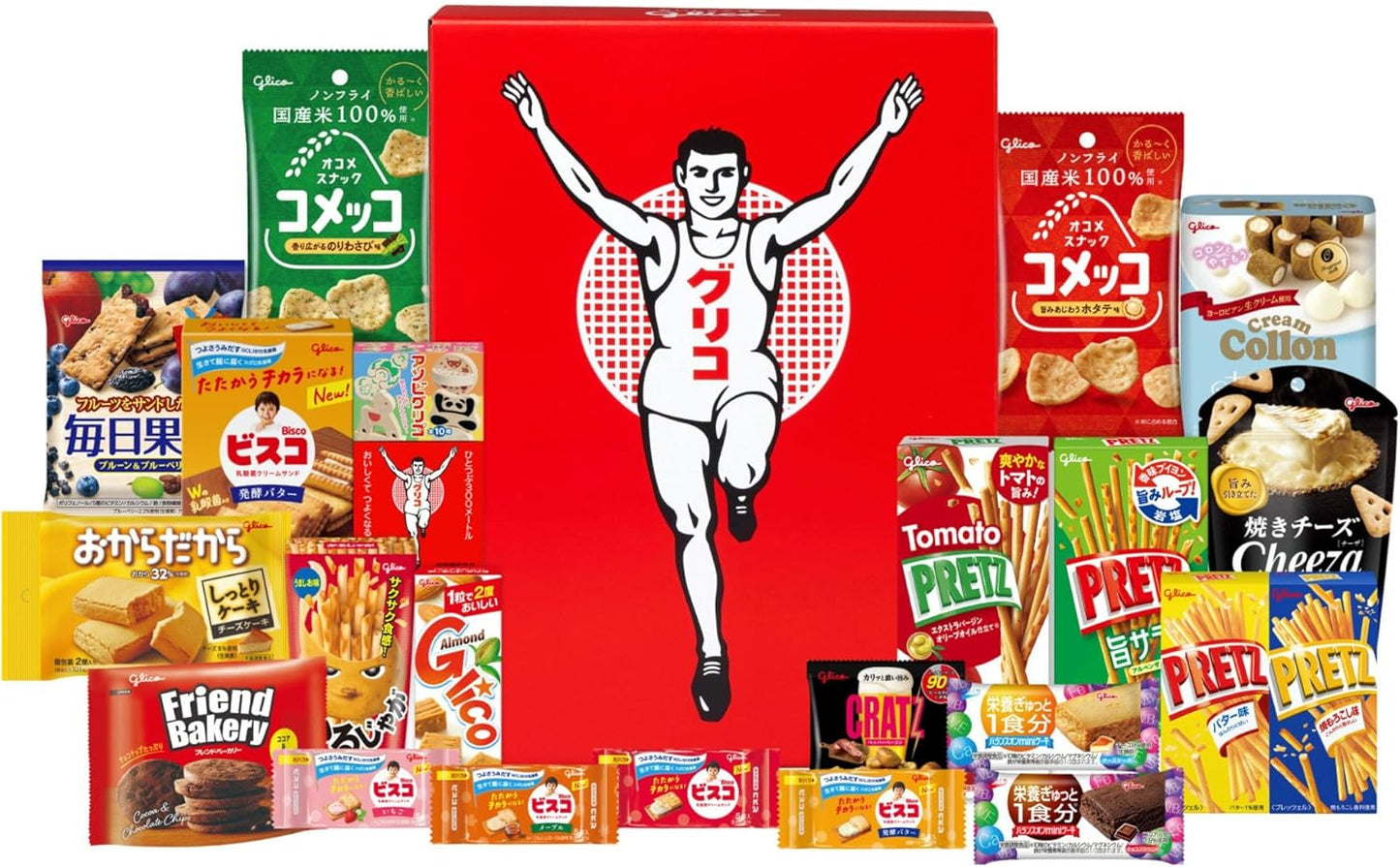 【Ezaki Glico Shop Exclusive】 Ezaki Glico Selection The Glico 21 Items Goal-in Mark Box Glico Snacks Assortment Gift