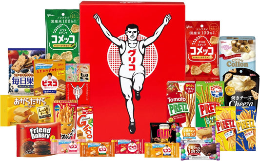 【Ezaki Glico Shop Exclusive】 Ezaki Glico Selection The Glico 21 Items Goal-in Mark Box Glico Snacks Assortment Gift