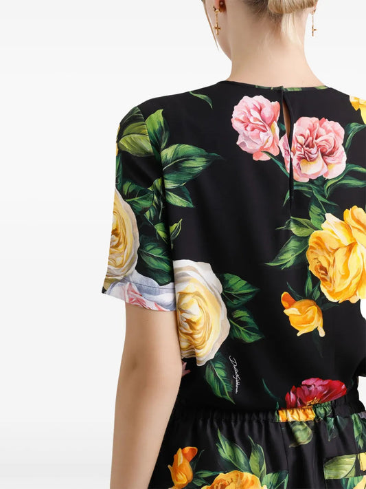 Dolce  Gabbana ドルチェ＆ガッバーナの花のブラウス - Image 1