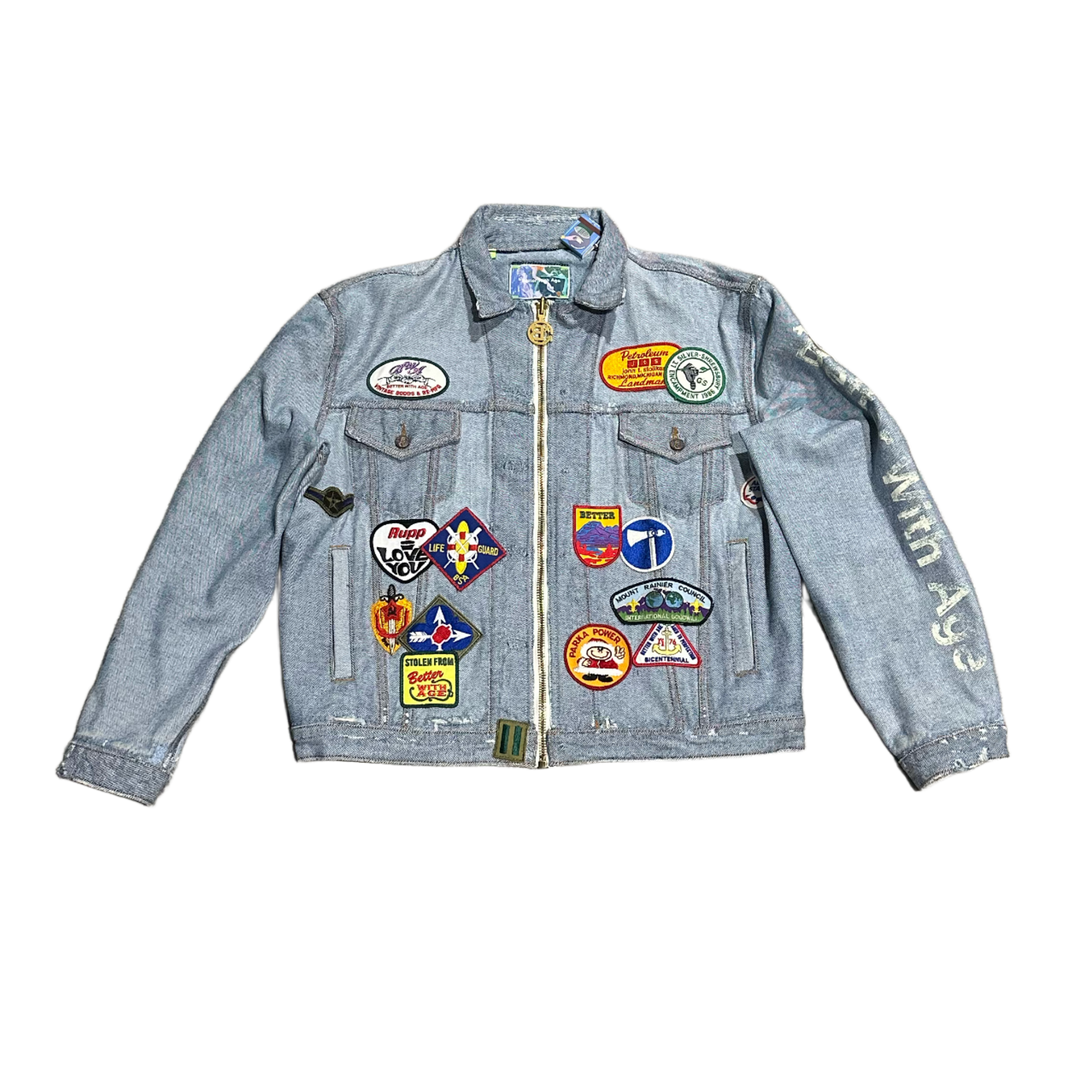 BETTER WITH AGE 'BLUE' BROGUE RECONSTRUCTED REVERSIBLE JACKET