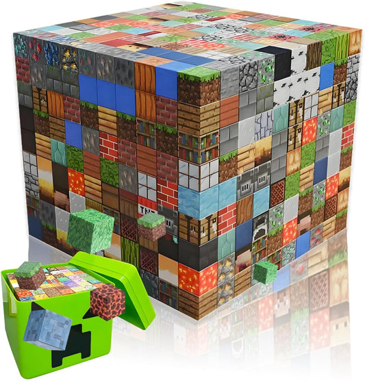 210pcs Magnetic Blocks Micra Magnet Building Blocks 10pcs Mini Figure Exquisite Creeper Storage Box DIY Magnetic Building Blocks Board Game Boys Girls Educational Toys Birthday Blocks Toys Kids