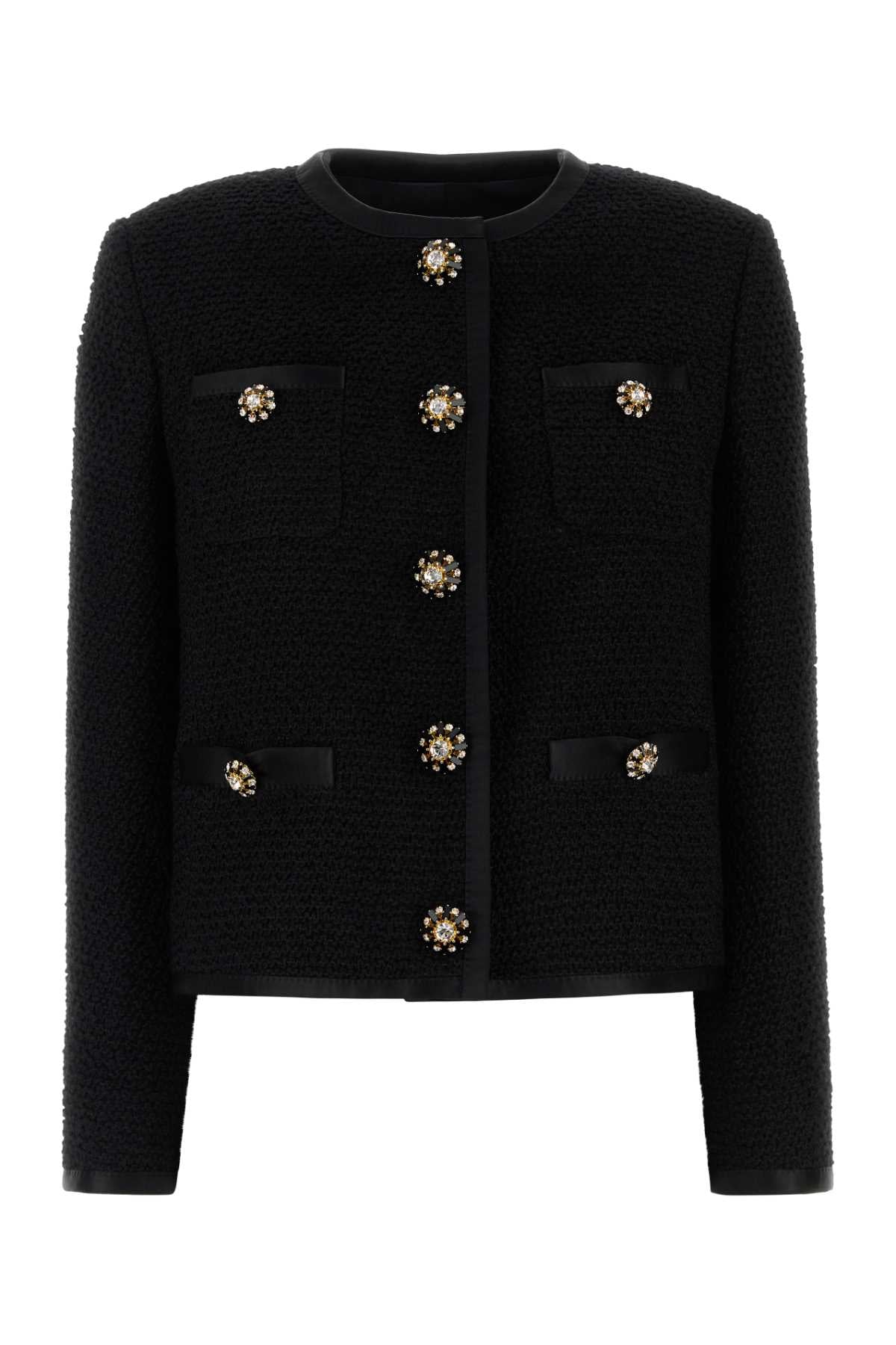 Dolce  Gabbana ドルチェ＆ガッバーナブラックツイードブレザー - Image 1