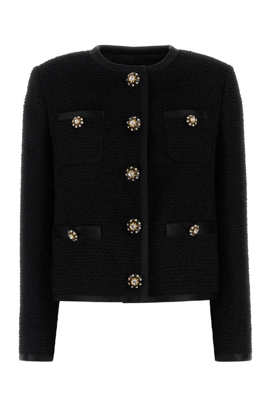 Dolce  Gabbana ドルチェ＆ガッバーナブラックツイードブレザー - Image 1