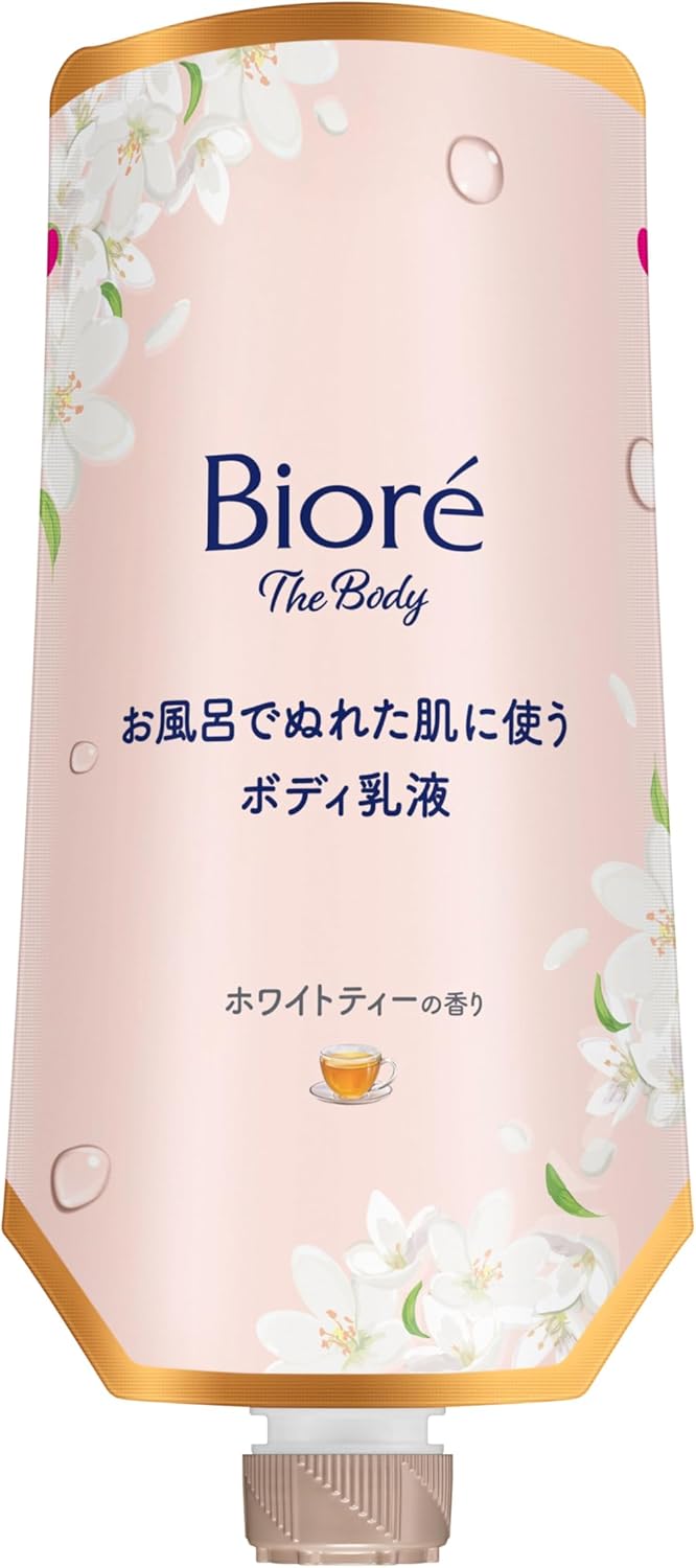 Biore The Body Lotion for Wet Skin in the Bath, Moist Skin, White Tea Scent, Hanging Pack, Moisturizing, 9.0 fl oz (285 ml)
