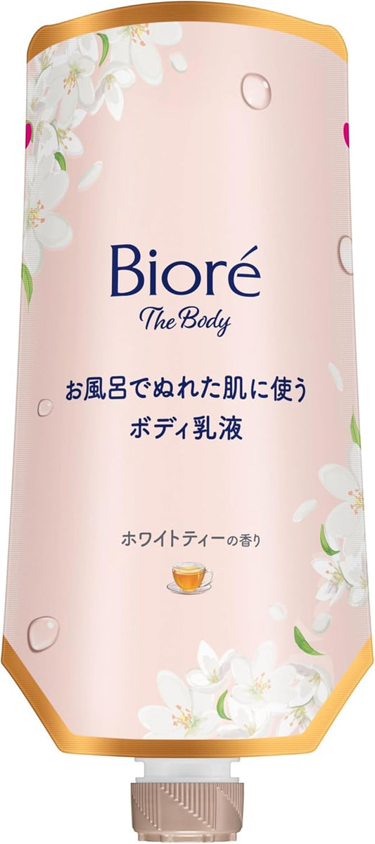Biore The Body Lotion for Wet Skin in the Bath, Moist Skin, White Tea Scent, Hanging Pack, Moisturizing, 9.0 fl oz (285 ml)