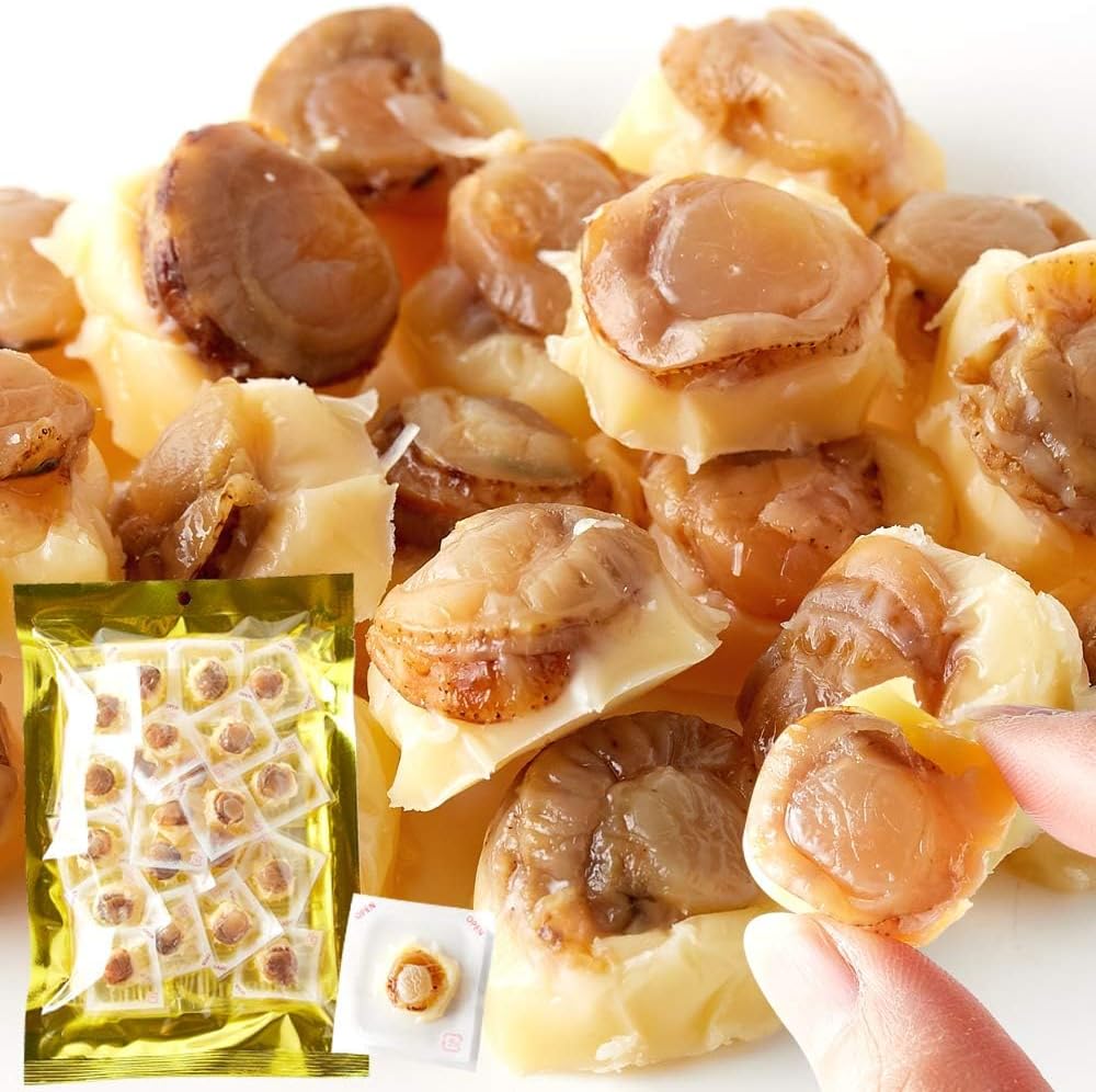 Natural Living Scallop & Cheese, 4.2 oz (120 g), Uses Hokkaido Scallops, Snacks, Delicacy, Alcohol, Individually Wrapped, Room Temperature, Souvenir
