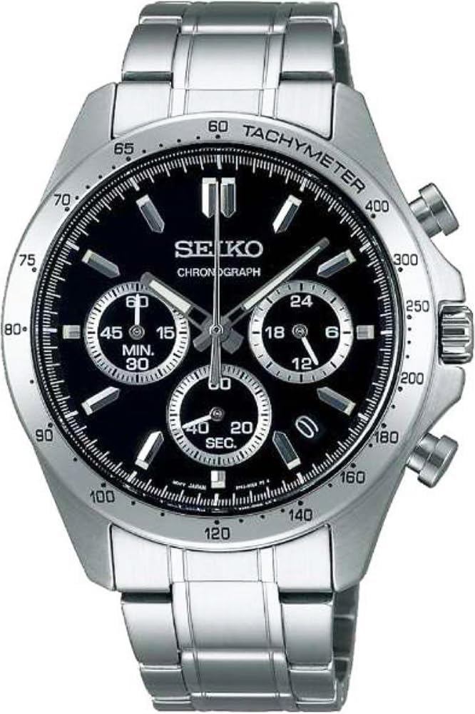 Seiko SBTR013 Men's 1/5 Second Chronograph Quartz Wristwatch, Black, Black SBTR013, Chronograph with 3 sides and 60 minutes
