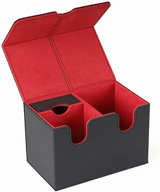 Yu-Gi-Oh! Deck Case, Trading Card Case, Vertical Insert, Magnet, PU Leather, 100 Pieces, Blue Eyes White Dragon, Sleeve Compatible, For Yu-Gi-Oh, Pokemon, Duema, Various Card Games, Sleeve Compatible