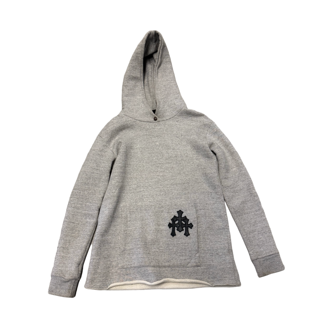 CHROME HEARTS 'TRIPLE CROSS PATCH' GREY HOODIE