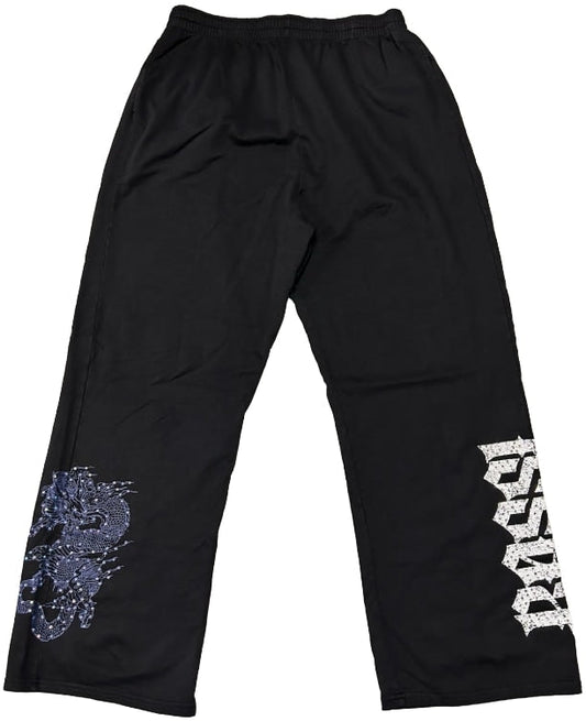 BOSSI 'PURPLE DRAGON' BLACK SWEATPANTS