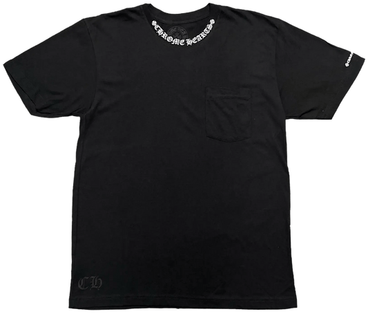 CHROME HEARTS 'NECK LOGO' POCKET BLACK TEE