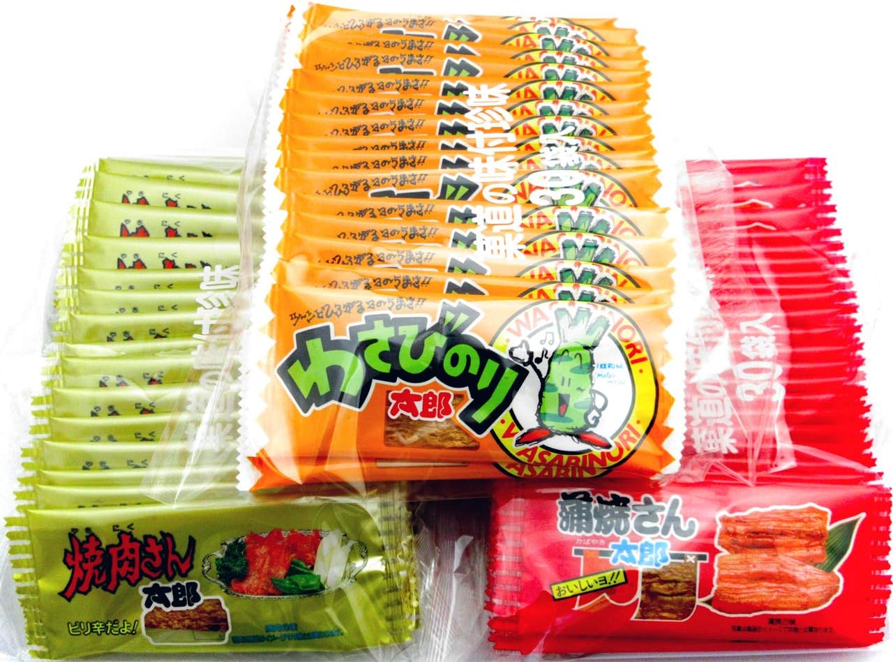 Kado Kabayaki Santaro (30 Sheets) + Yakiniku Santaro (30 Sheets) + Wasabi Nori Taro (30 Sheets)