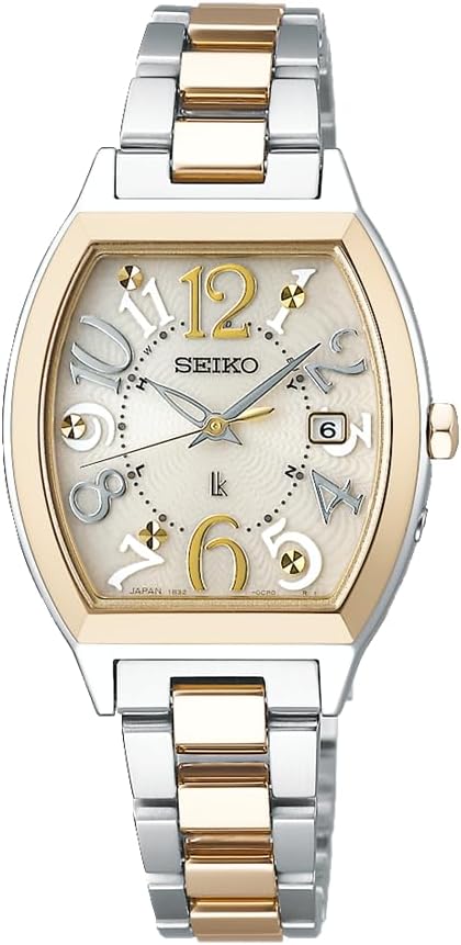 Seiko Watch LUKIA Standard Collection Tonneau Solar Radio, silver & lady gold, 1 piece, New Model