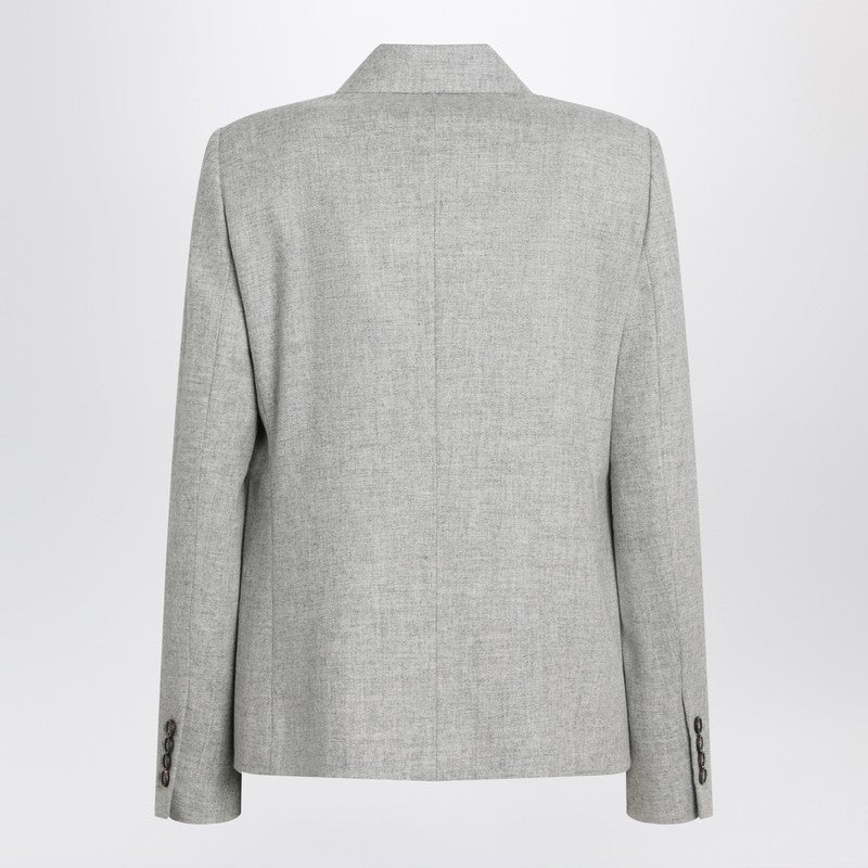 Brunello Cucinelli Gray Double Bestodedウールジャケット - Image 1