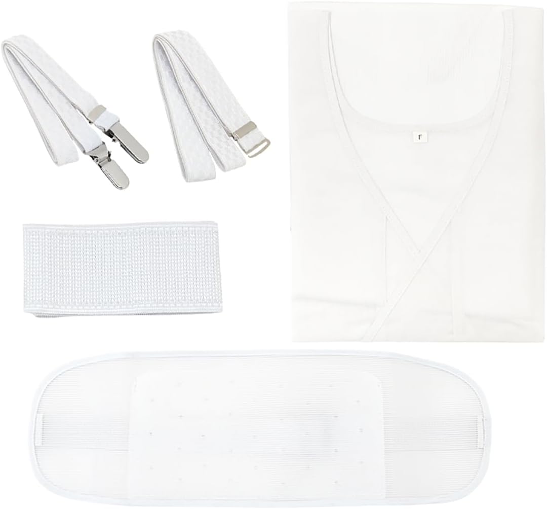 Soubien Yukata Dressing 5-piece Set, Dressing Accessories, Kimono (Underwear, Waist Belt, Kimono Belt, Mesh Date Tightening, Front Plate) White, sbn-kkks10002