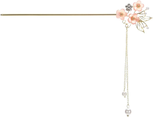 EZ PEACH Cherry Blossom Flower Pearl Hairpin Hair Clip Bangs Hair Closure Kimono Kimono Hair Accessory (Flower 03)