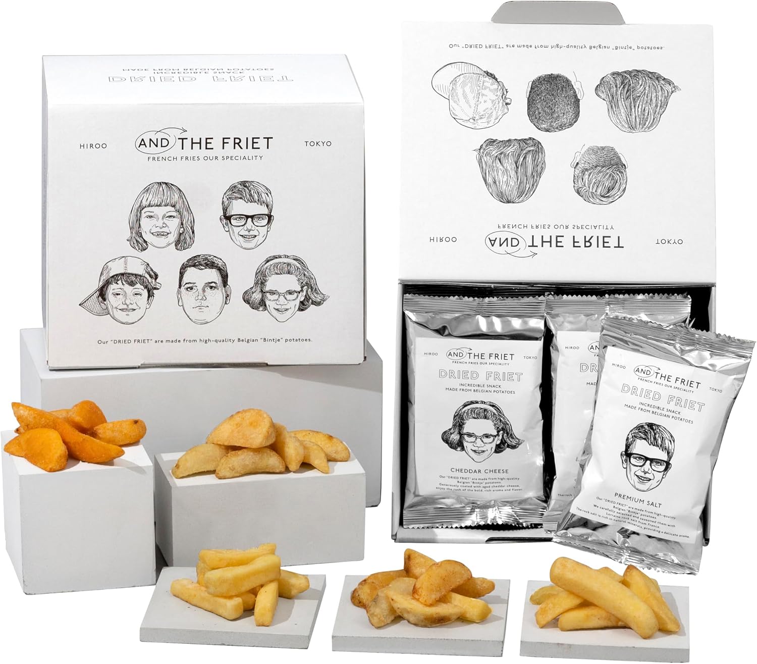 AND THE FRIET アンド・ザ・フリット Mini 10-Piece Dried Fries Individually Wrapped, Seasonal Winter Gift, Souvenir, Sweets, Potato Chips, Assortment, Tokyo Souvenir, Return Gift