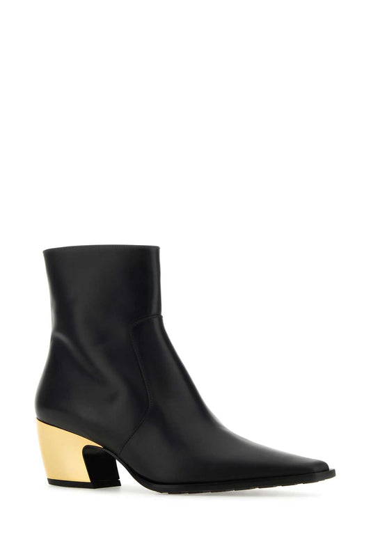 Bottega Veneta Black Leather Tex Ankle Boots - Image 1