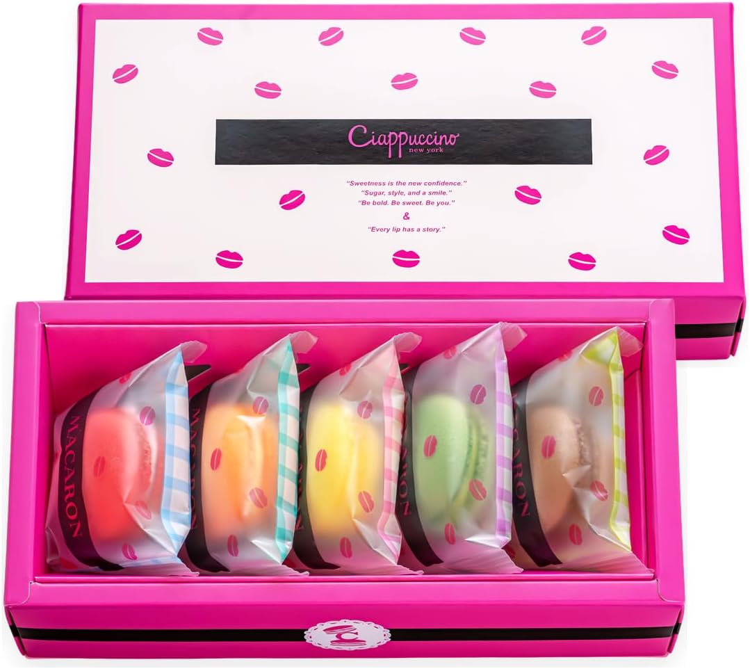Father's Day Gift Factory Thin Chapuccino NY Macaron (Pack of 5), Candy Present, Assorted, Includes Carry Bag
