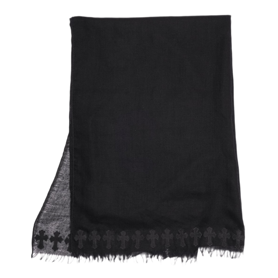 CHROME HEARTS 'CROSS PATCH' CASHMERE SCARF