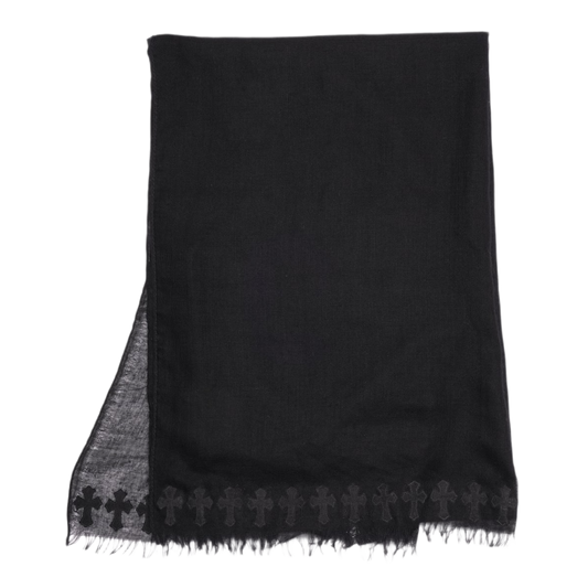 CHROME HEARTS 'CROSS PATCH' CASHMERE SCARF
