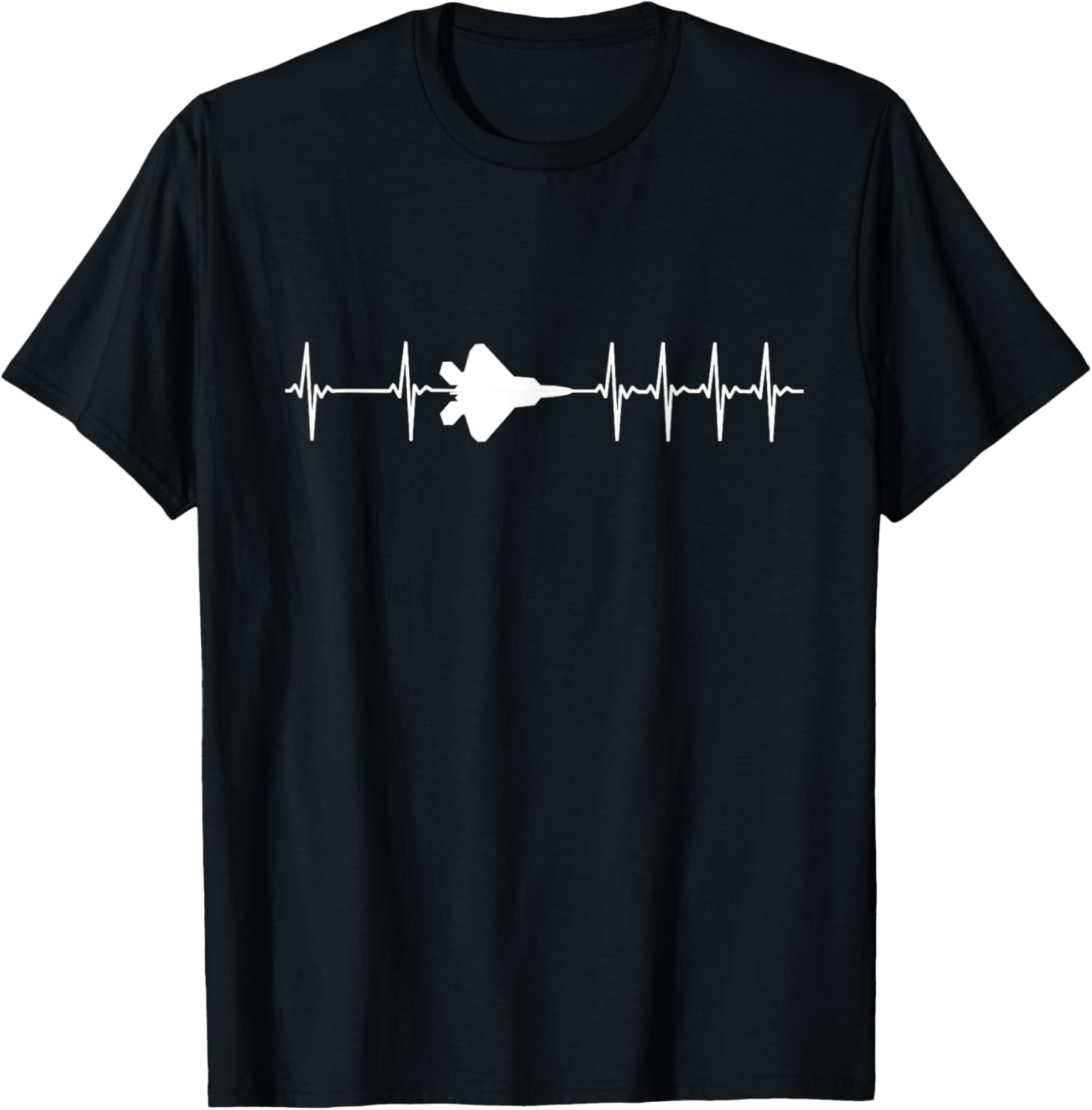 F-22 Raptor ECG Heatbeat Airplane T-Shirt