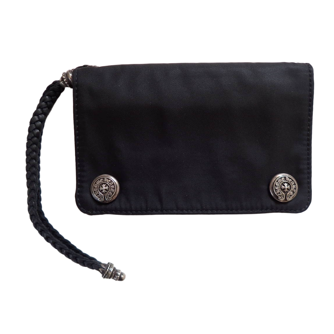 CHROME HEARTS '2 ZIP HORSESHOE BUTTON' NYLON WALLET