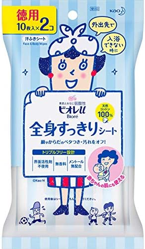 Kao Bioreu Total Body Refreshing Sheet, Value Pack, 10 Sheets x 2 x 4 Packs
