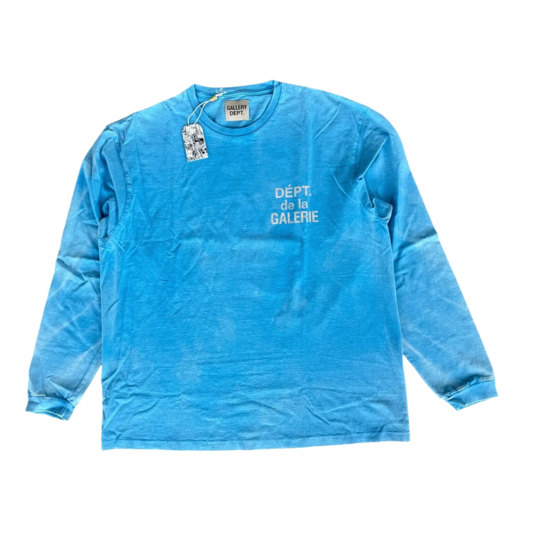 GALLERY DEPT 'BLUE/WHITE' FRENCH LOGO LONGSLEEVE TEE
