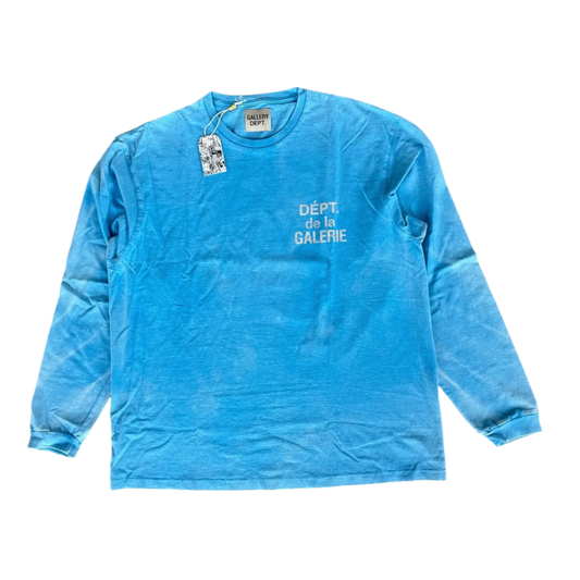 GALLERY DEPT 'BLUE/WHITE' FRENCH LOGO LONGSLEEVE TEE