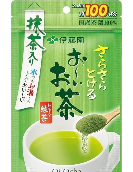 Sarasaratoku Oi Ocha Green Tea with Matcha Powder, Zipper Bag Type, 2.8 oz (80 g)