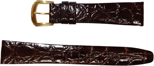 Seiko DA62 Watch Band Belt, 0.7 inches (17 mm), Alligator Sides, Dark Brown, Men's Genuine Product, Side Crocodile